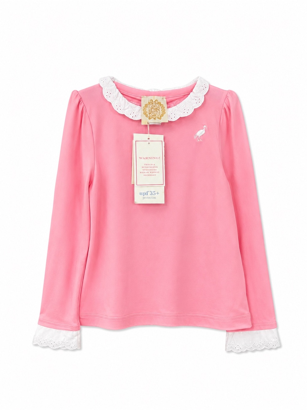 The Beaufort Bonnet Co Pink UPF 35+ Rash Guard Swim Top Size 5 NWT